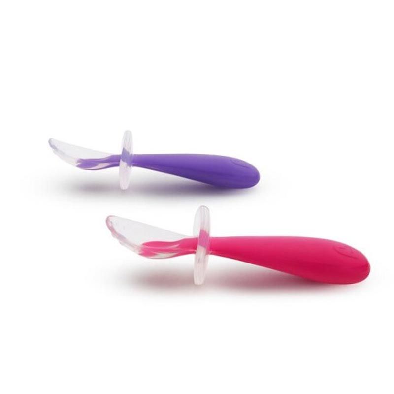 Munchkin - Gentle Scoop Spoons - Pink/Purple - 2 pcs