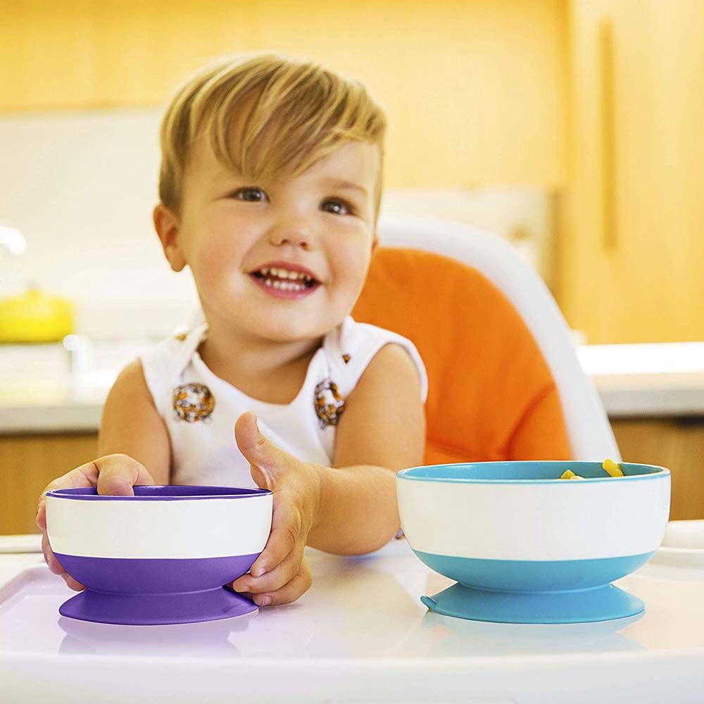 Munchkin - Stay Put Suction Bowls Pack of 3 - Purple, Green, Blue