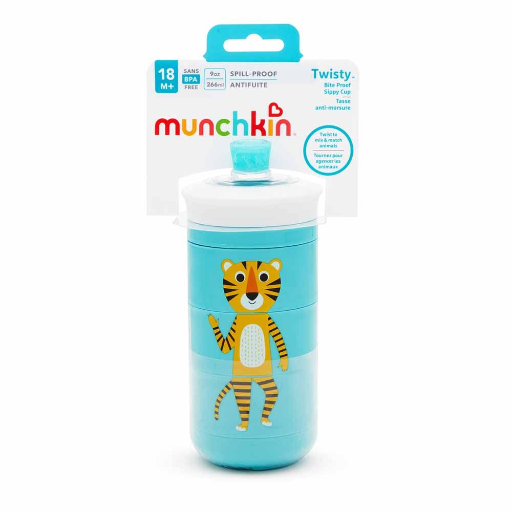 Munchkin Animal Twisty Bite Proof Cup 9oz 1pk Blue