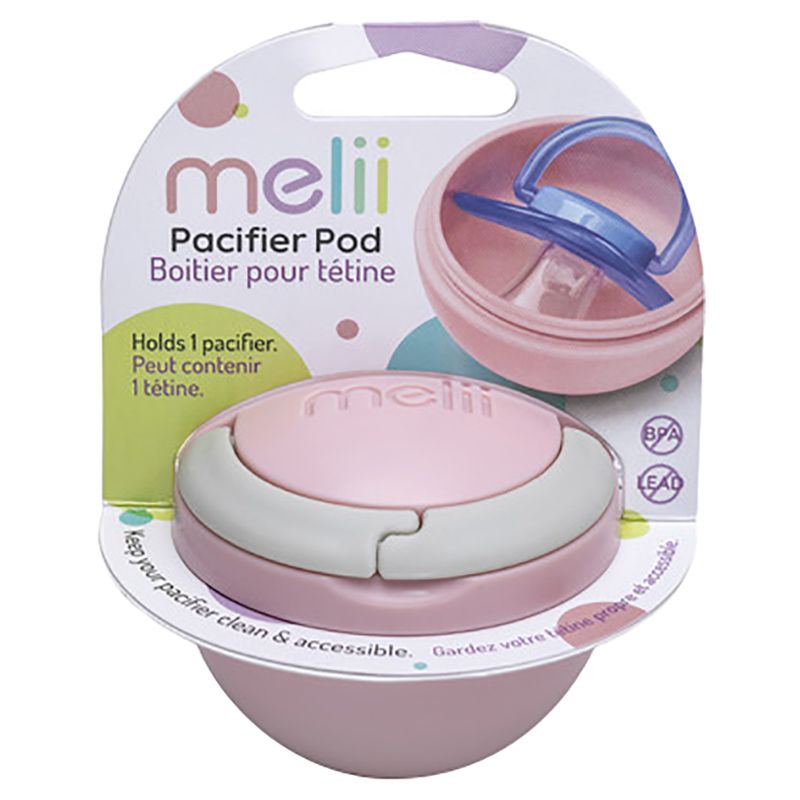 Melii - Pacifier Holder Pod - Pink & Grey