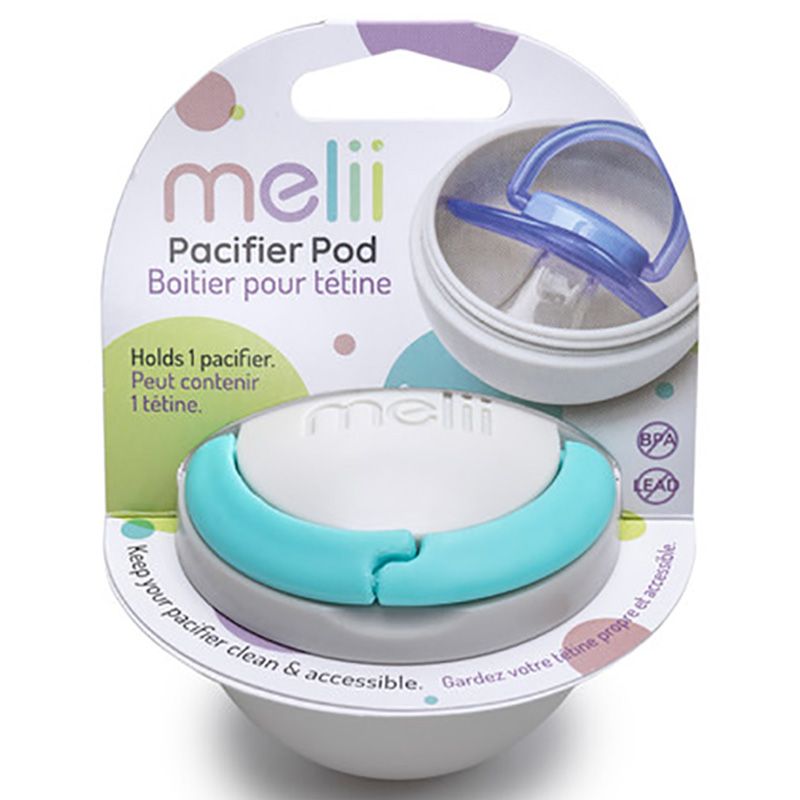 Melii - Pacifier Holder Pod - Blue & Grey