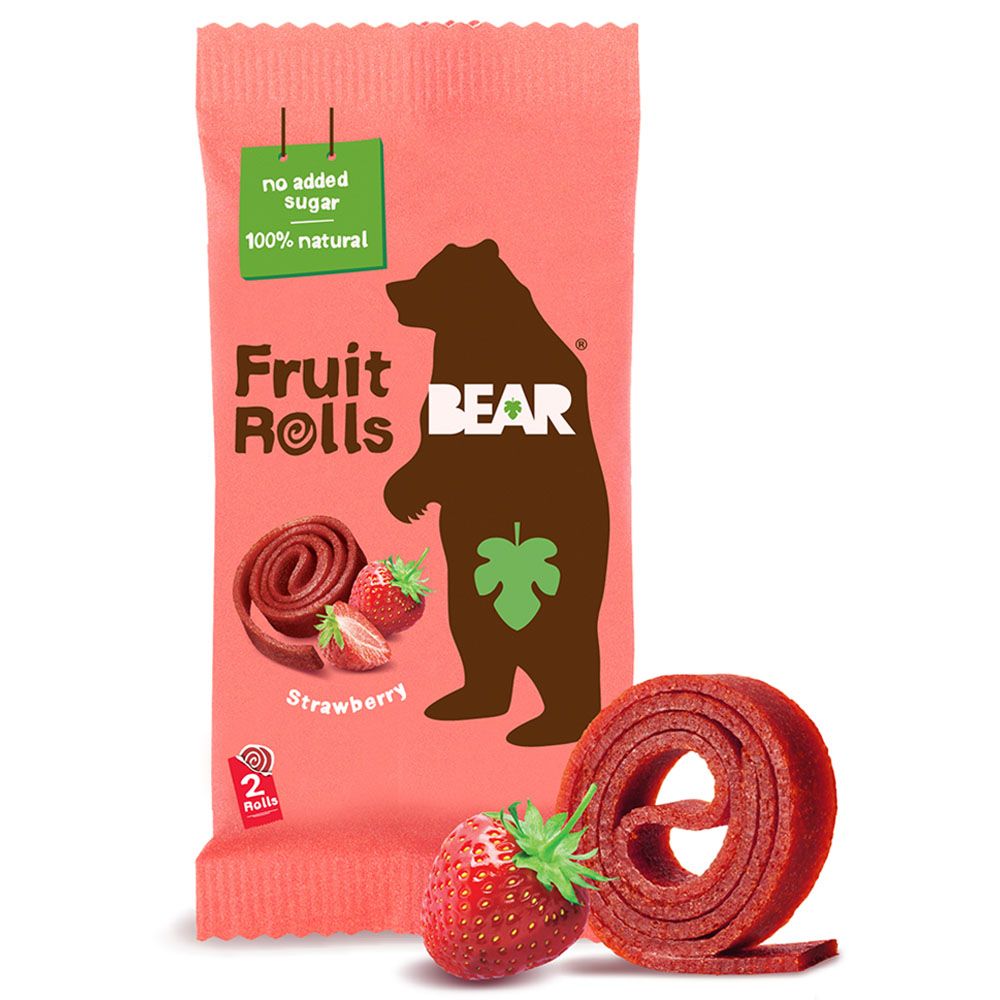 Bear - 'Fruit Rolls' Strawberry - Healthy On The Go Snack