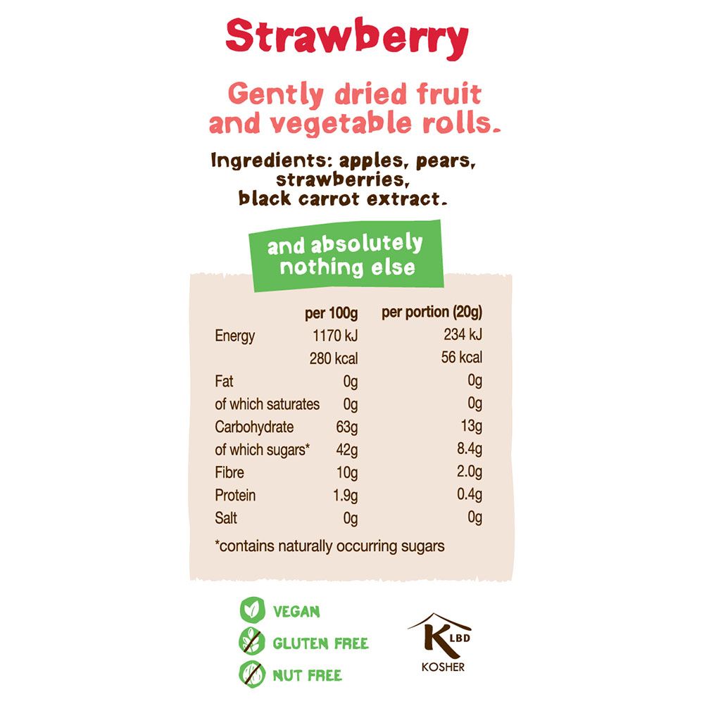 Bear - 'Fruit Rolls' Strawberry - Healthy On The Go Snack