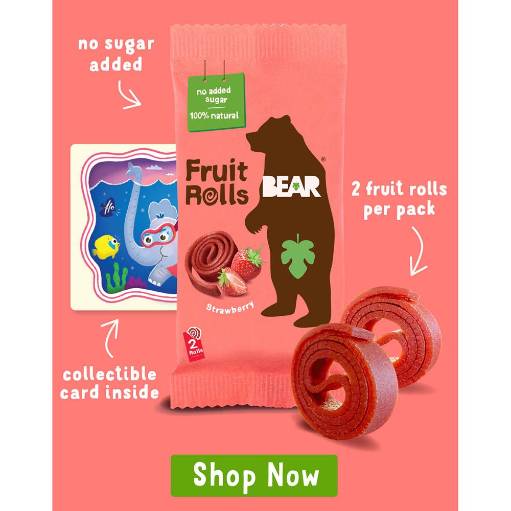 Bear - 'Fruit Rolls' Strawberry - Healthy On The Go Snack