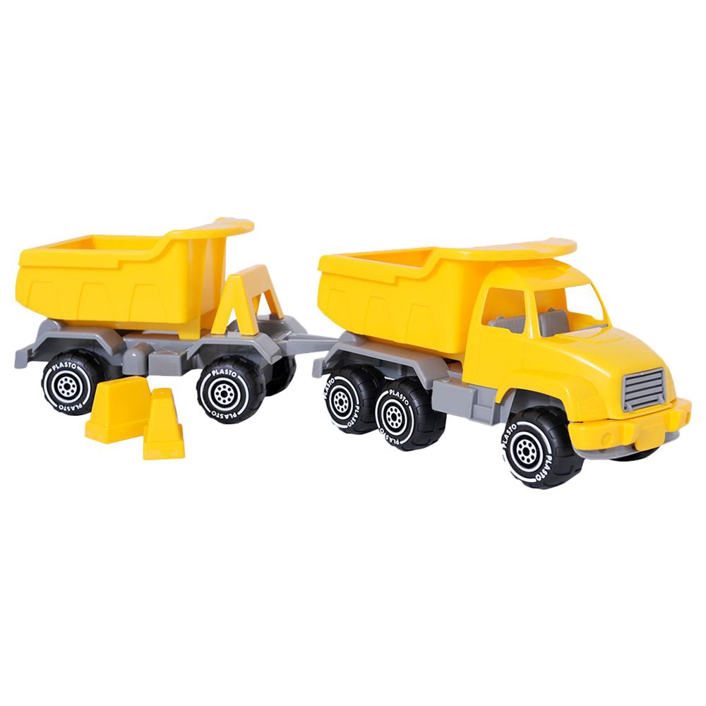 Plasto - Dump Truck With Trailer - 50 cm