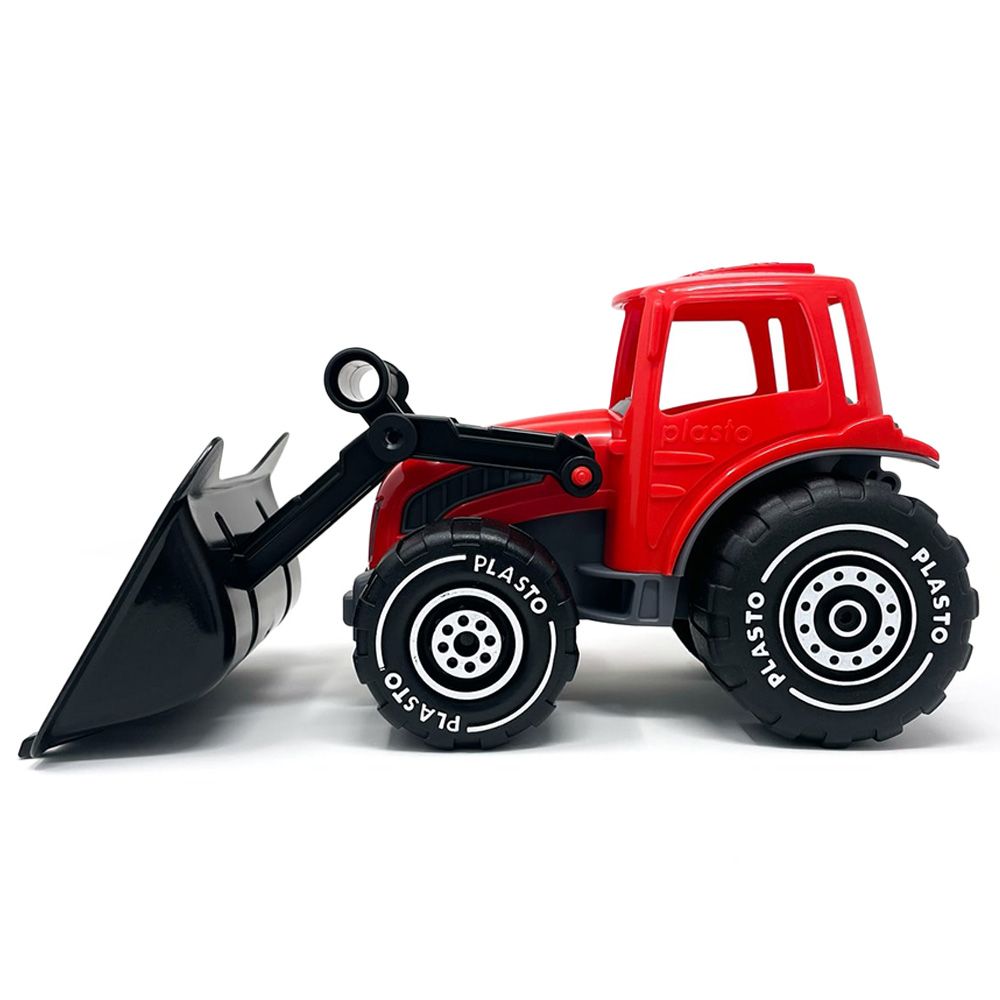 Plasto - Tractor With Frontloader - 32 cm - Red