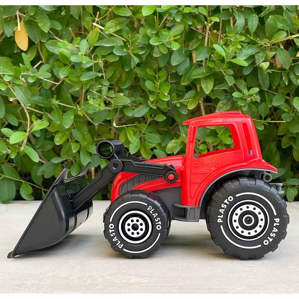 Plasto - Tractor With Frontloader - 32 cm - Red