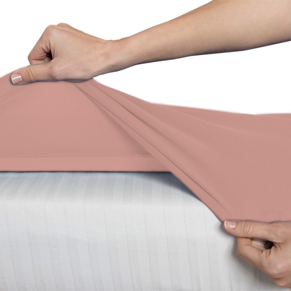 Bsensible - Fitted Sheet & Mattress Protector - 90x200cm - Pink