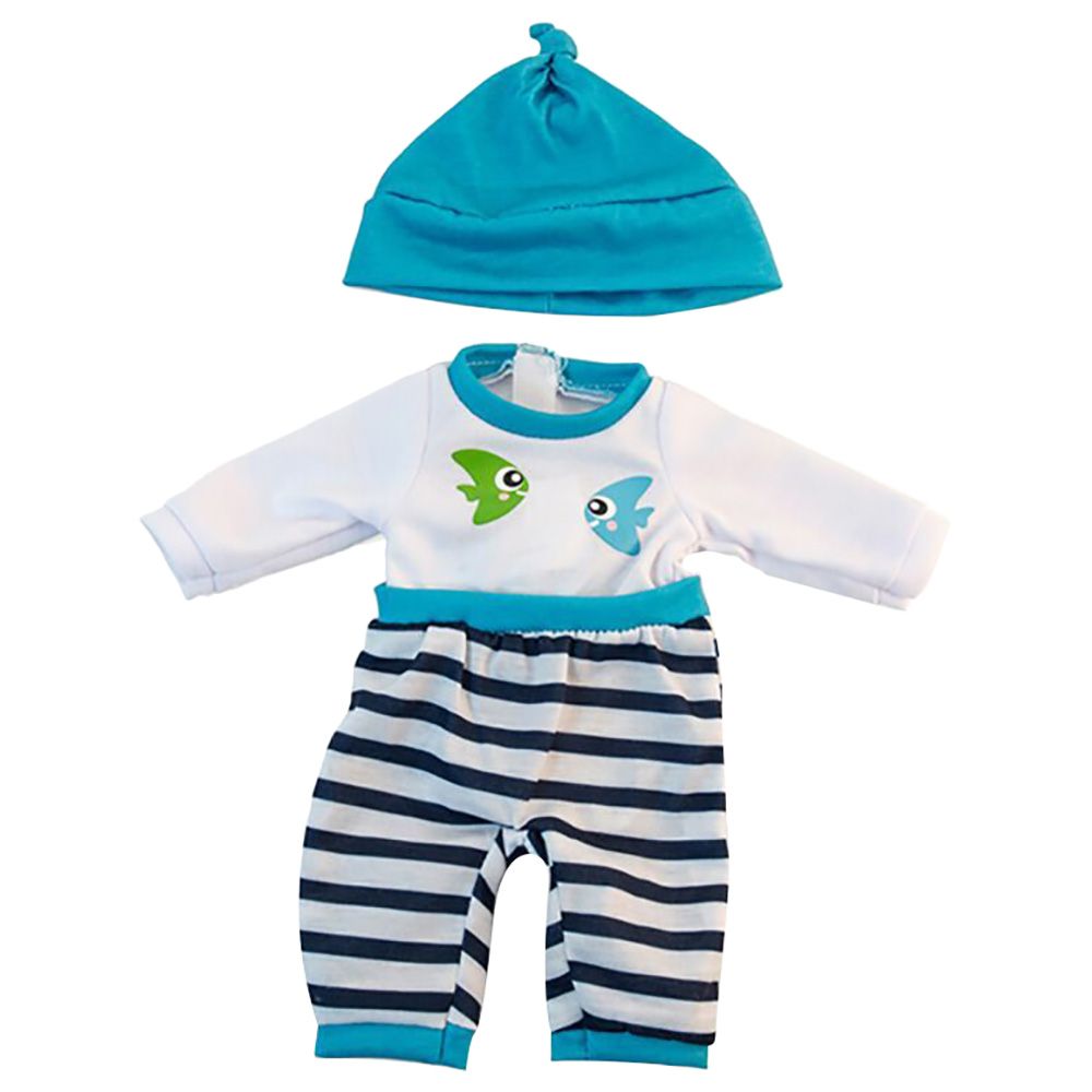 Miniland Baby - Cold Weather Pjs For Doll - 32cm - Turquoise - Blue