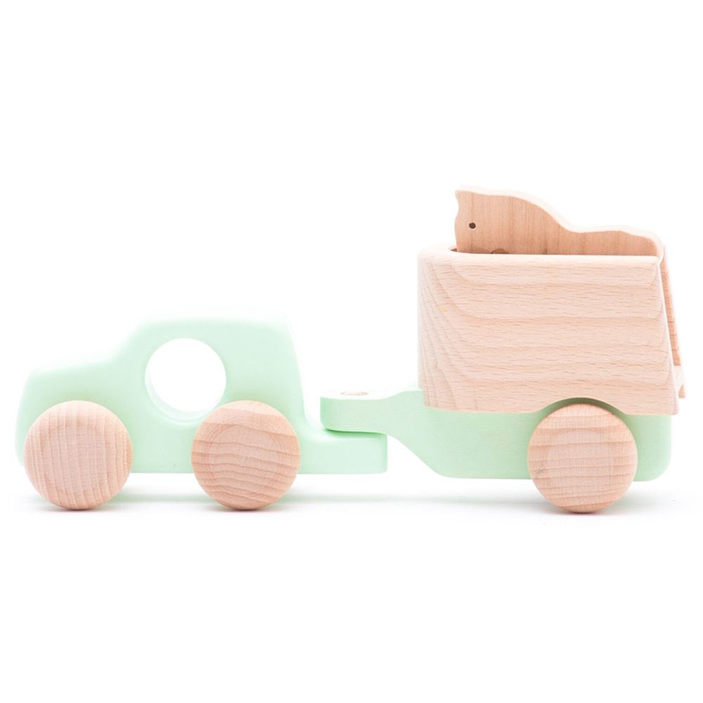 BAJO - 4 Wheel Drive Car & Horse Toy - Mint Green