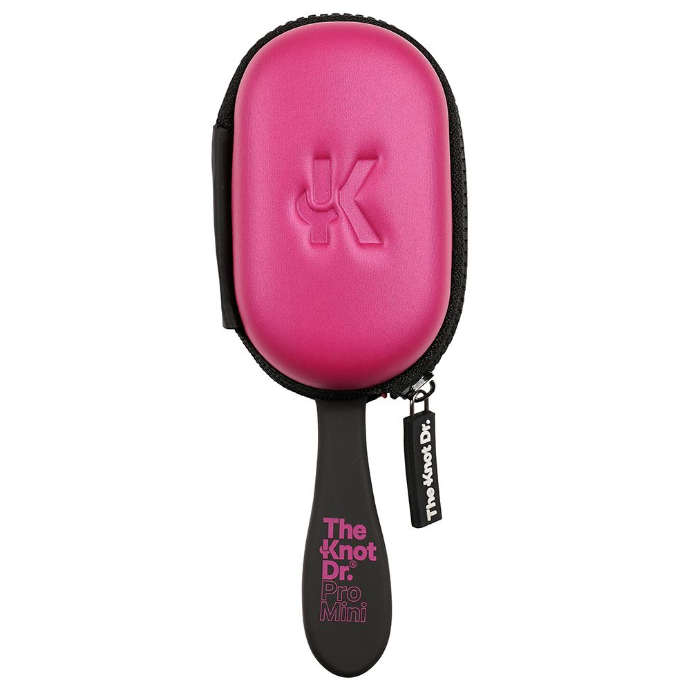 Knot Dr. - Pro Mini Hair Brush w/ Head Case - Fuchsia