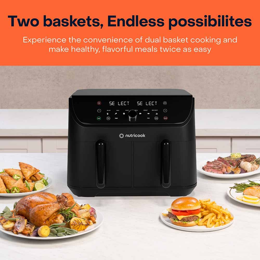 Nutricook - Duo 2 Air Fryer 2400 Watts - 8.5L - Black