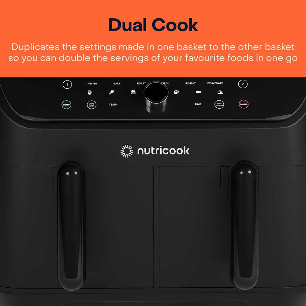 Nutricook - Duo 2 Air Fryer 2400 Watts - 8.5L - Black