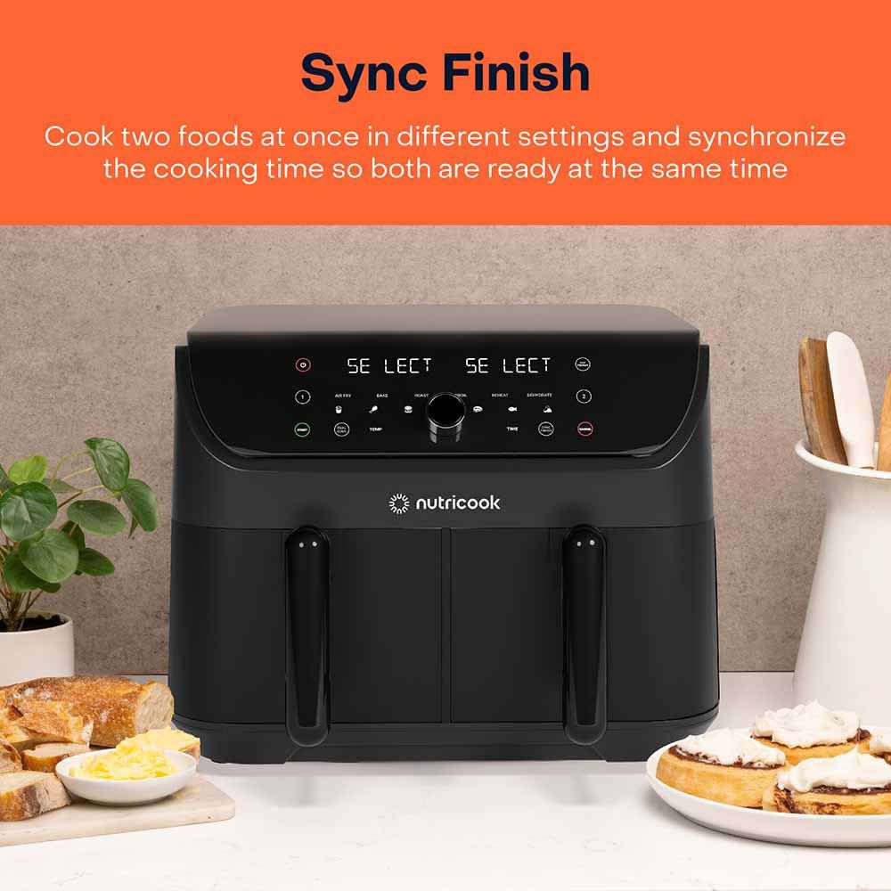 Nutricook - Duo 2 Air Fryer 2400 Watts - 8.5L - Black