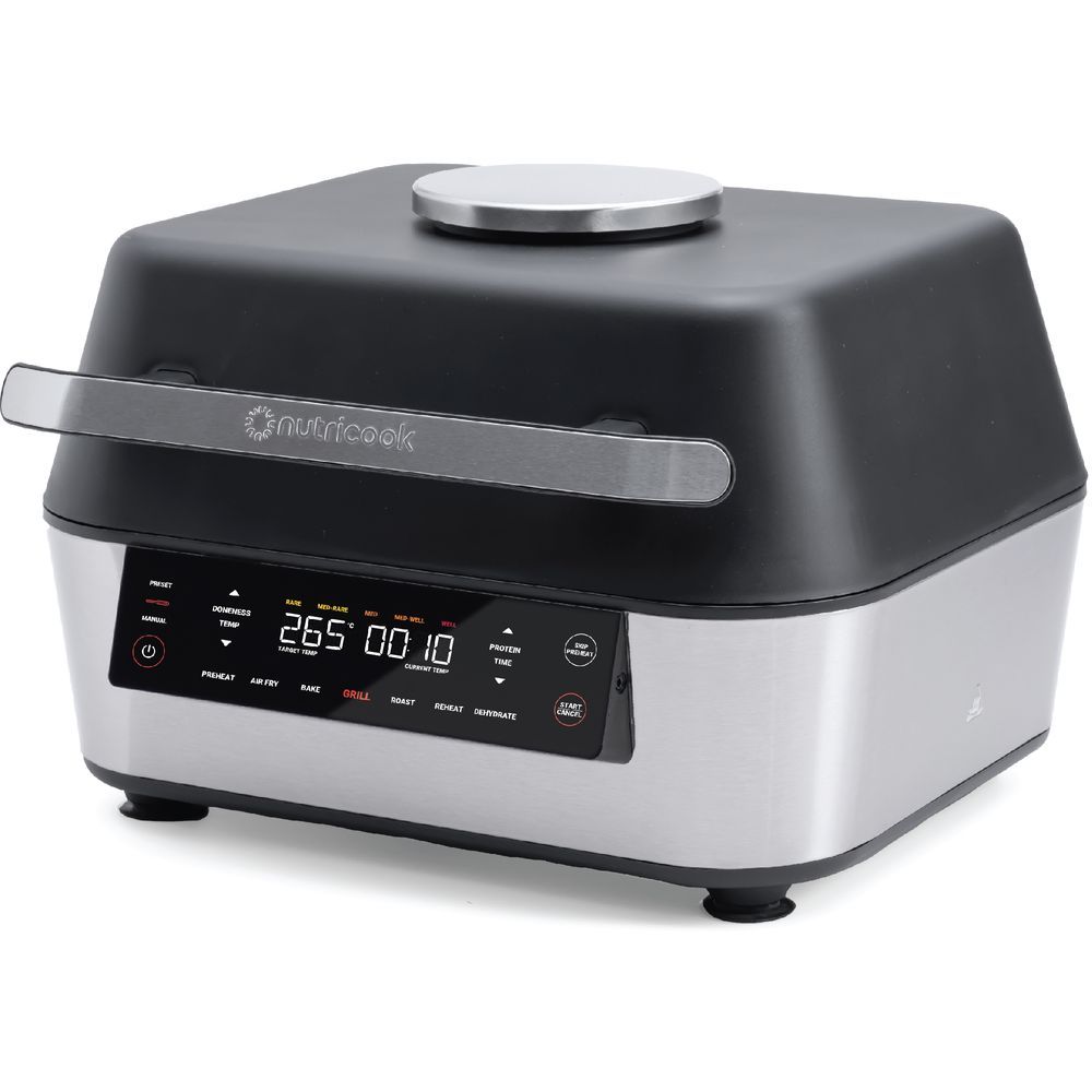 Nutricook - Smart Indoor Grill & Air Fryer 1760W - XL - Black/SS