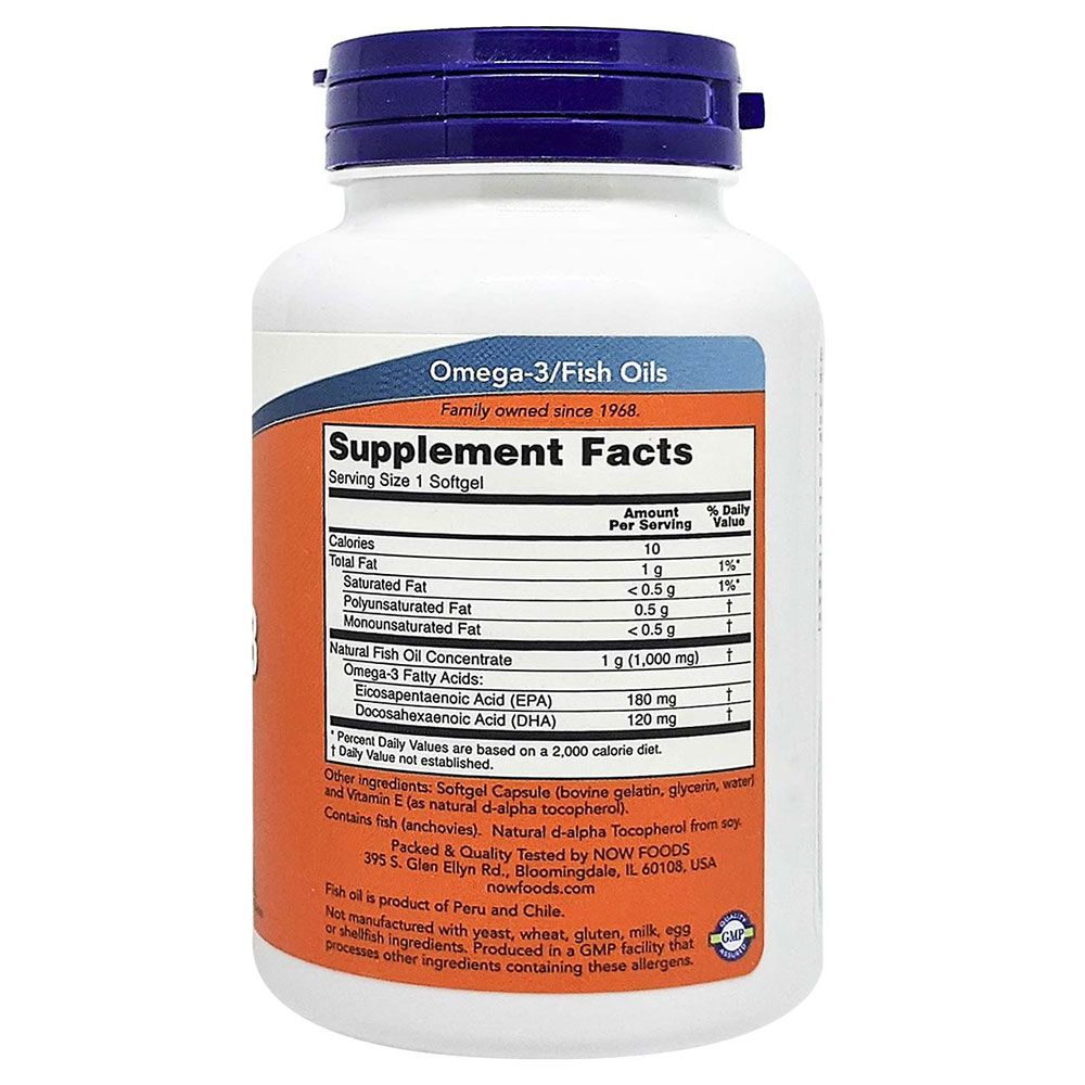 NOW - Omega-3 Molecularly Distilled 1000 mg 100 Softgels