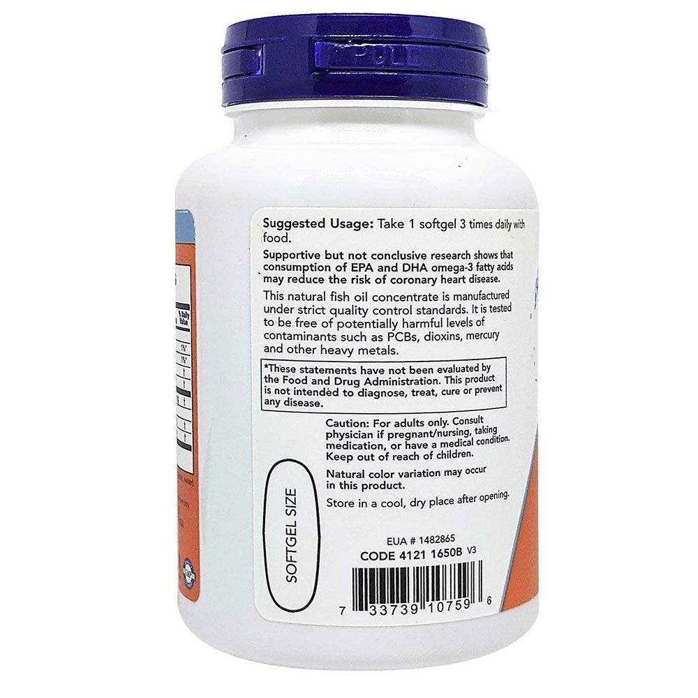 NOW - Omega-3 Molecularly Distilled 1000 mg 100 Softgels