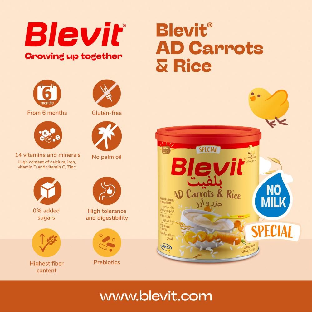 Ordesa - Blevit AD Carrots & Rice Cereal - 250g