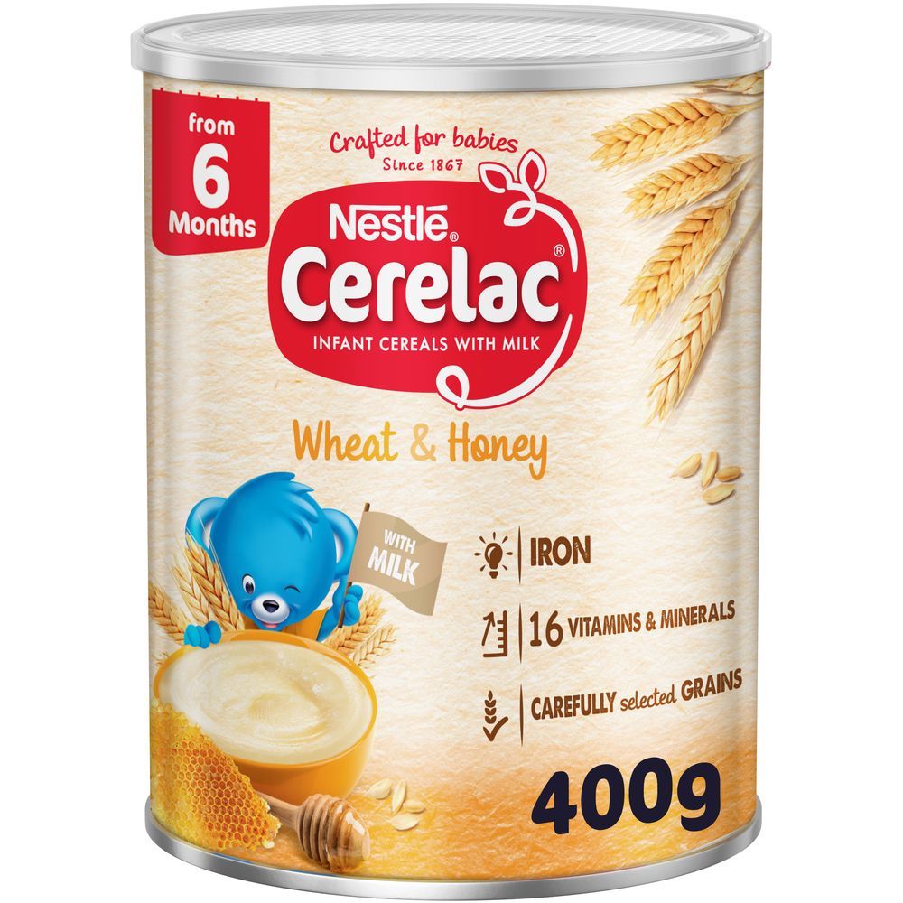 Nestle - Cerelac Cereals With Iron+ Wheat & Honey 400g Tin