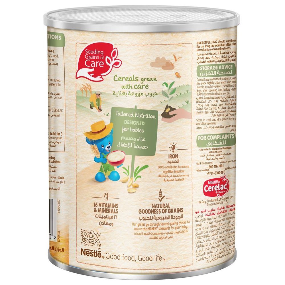 Nestle - Cerelac Cereals With Iron+ Wheat & Honey 400g Tin