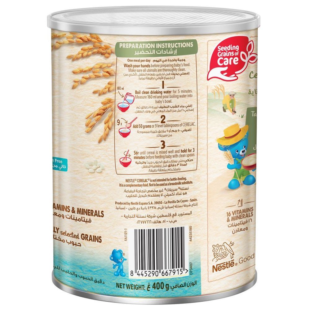 Nestle - Cerelac Infant Cereals With Iron+ Rice 400g Tin