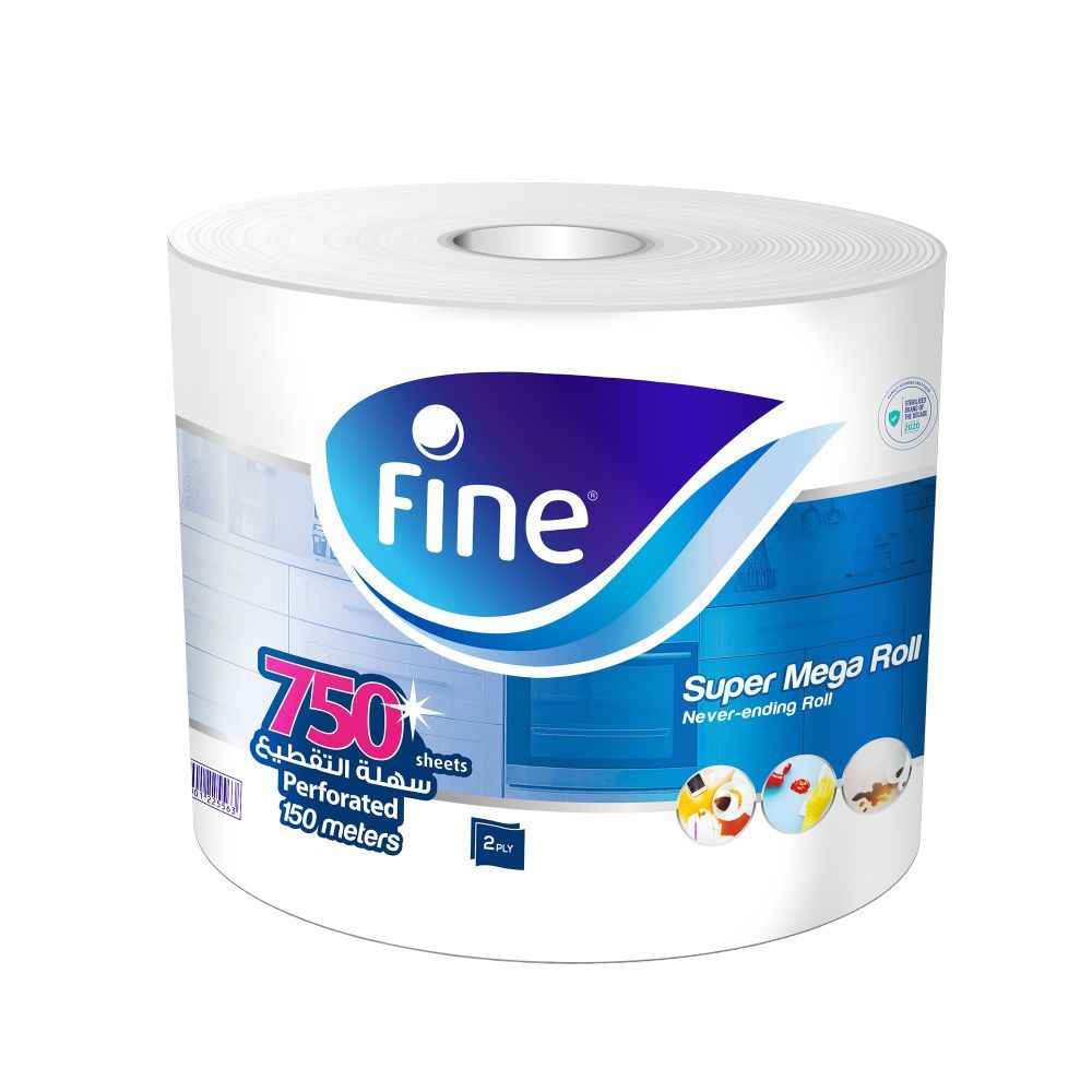 Fine - Sterilized Kitchen Towel, Mega Roll, 750 Sheets 2 Ply