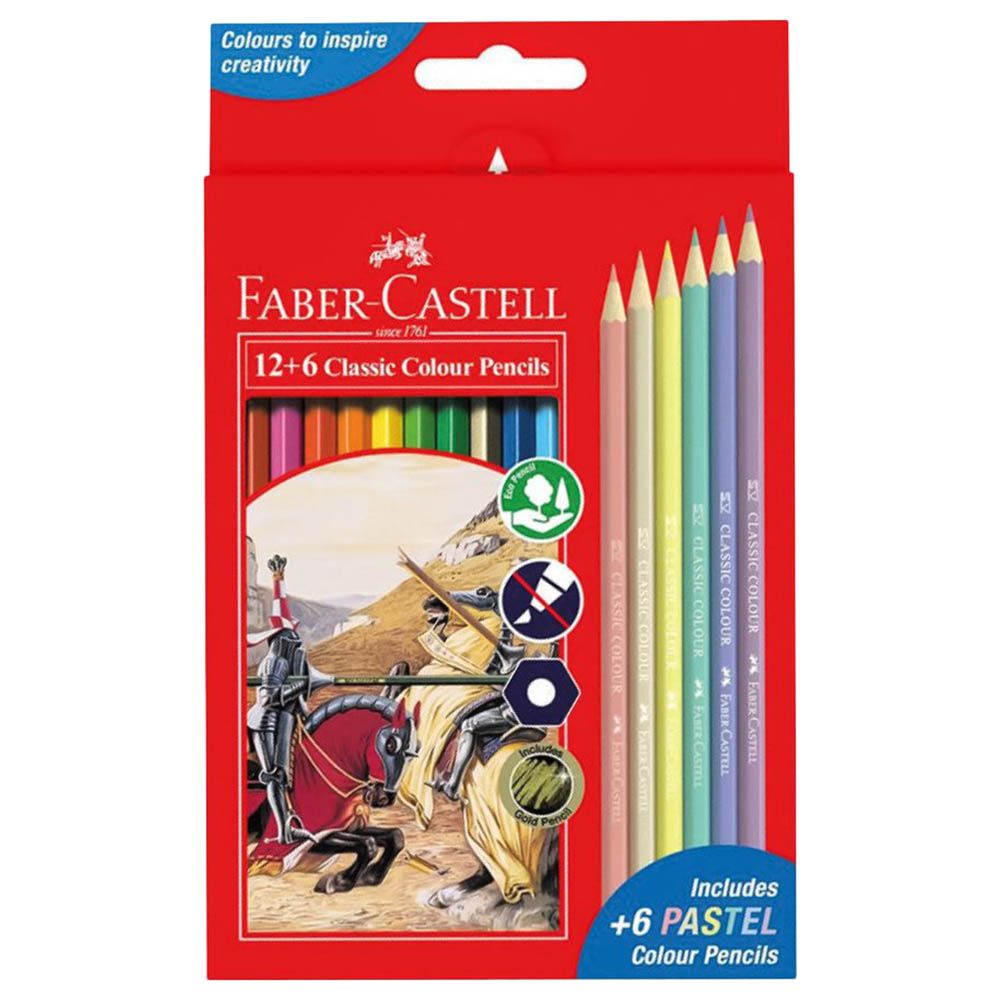 Faber-Castell - Classic Colour & Pastel Colour Pencils - 18pcs