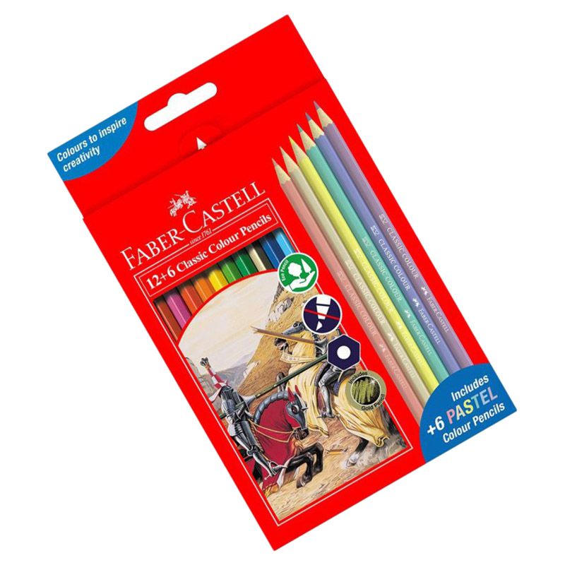 Faber-Castell - Classic Colour & Pastel Colour Pencils - 18pcs