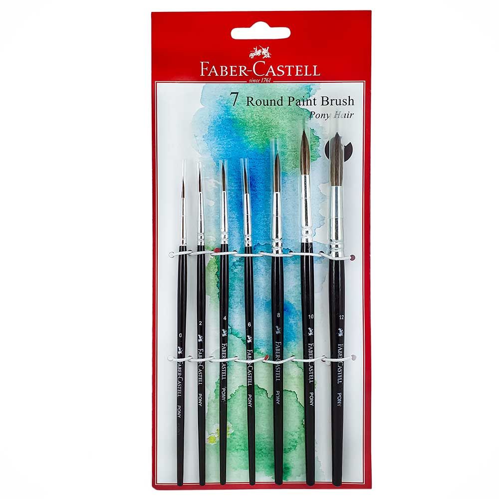 Faber-Castell - Pony Hair Paint Brushes Round - 7pcs