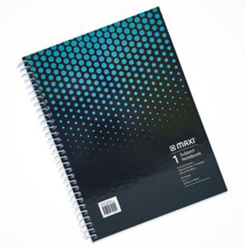 Maxi - Spiral Hardcover 1 Subject Notebook - 9.5x7-inch - Assorted 1pc