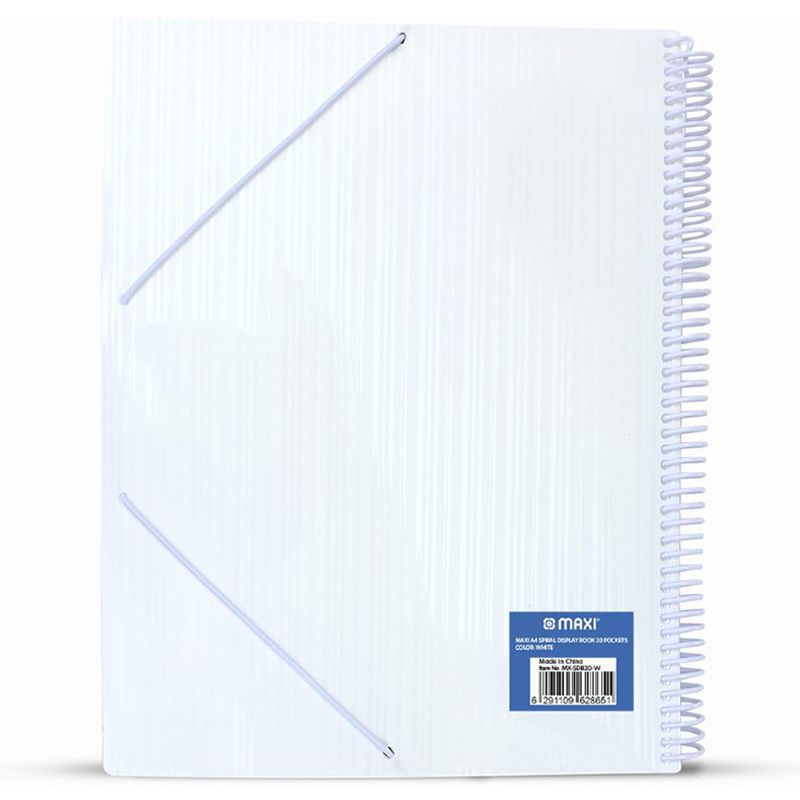 Maxi - Spiral Display Book - 20 Pocket - White