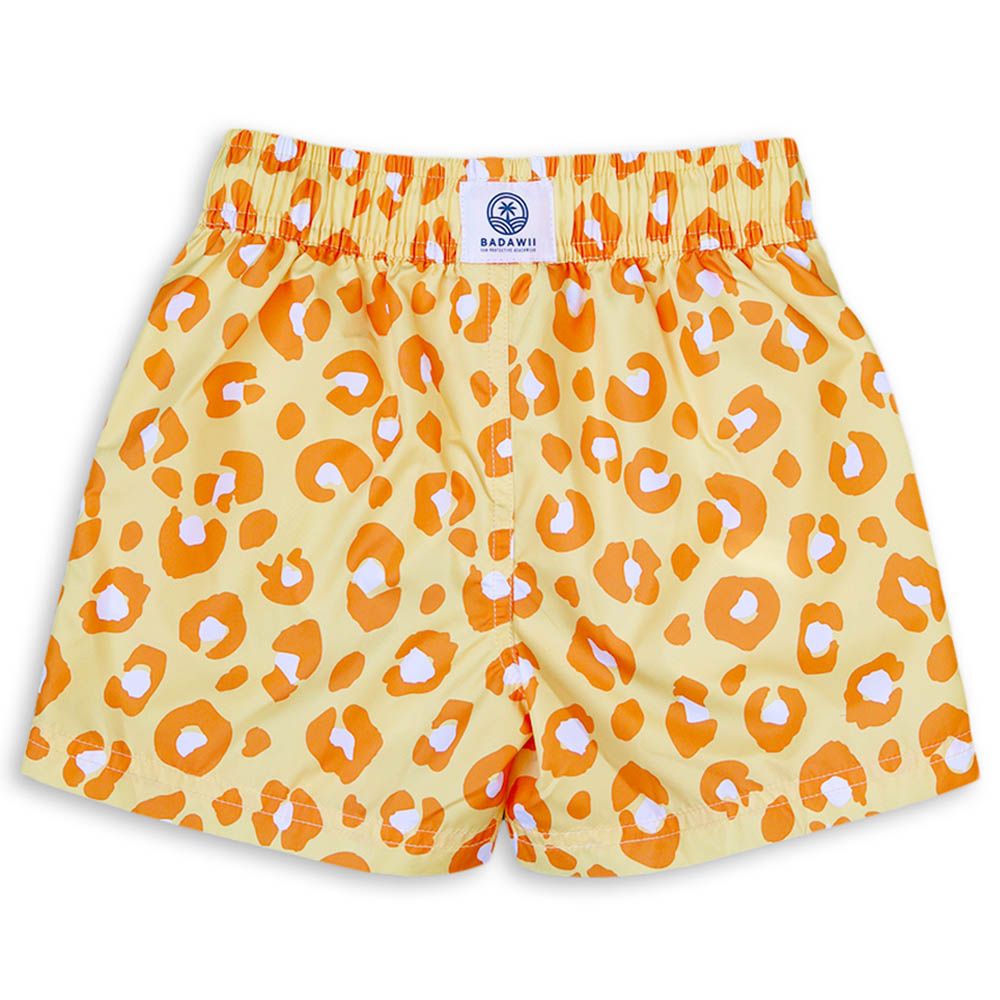 Badawii Beachwear - Boy Swim Short - Animal Print - Yellow