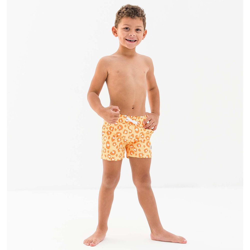 Badawii Beachwear - Boy Swim Short - Animal Print - Yellow