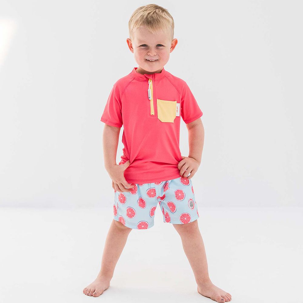 Badawii Beachwear - Boy Rashguard - Short Sleeve - Red