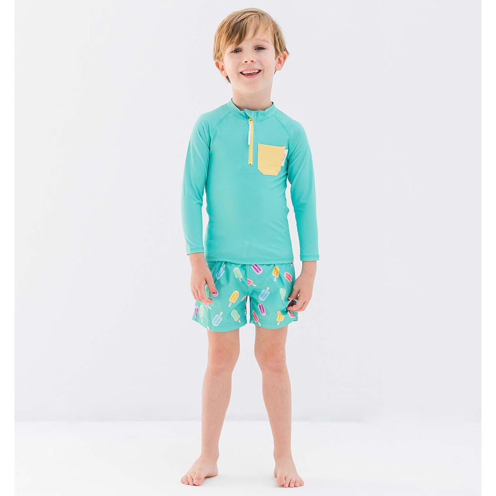 Badawii Beachwear - Boy Rashguard - Long Sleeve - Green