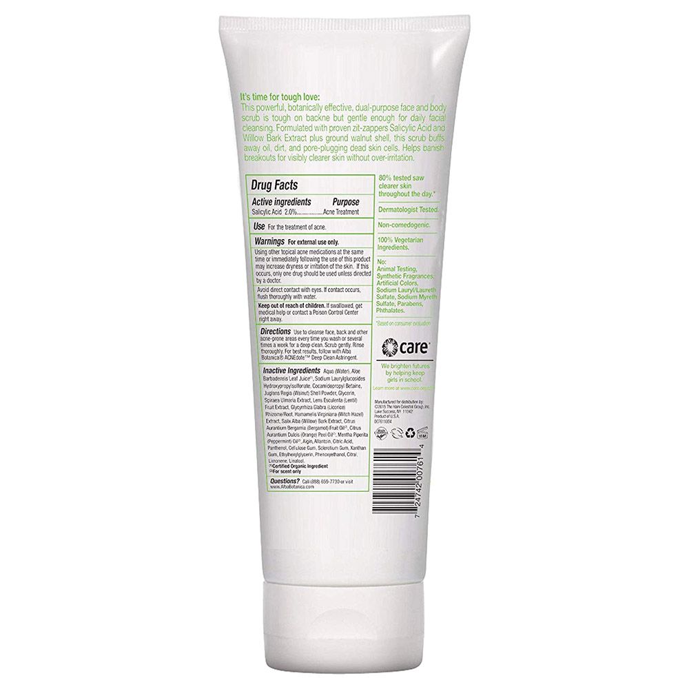 Alba Botanica Acnedote Face & Body Scrub 227g