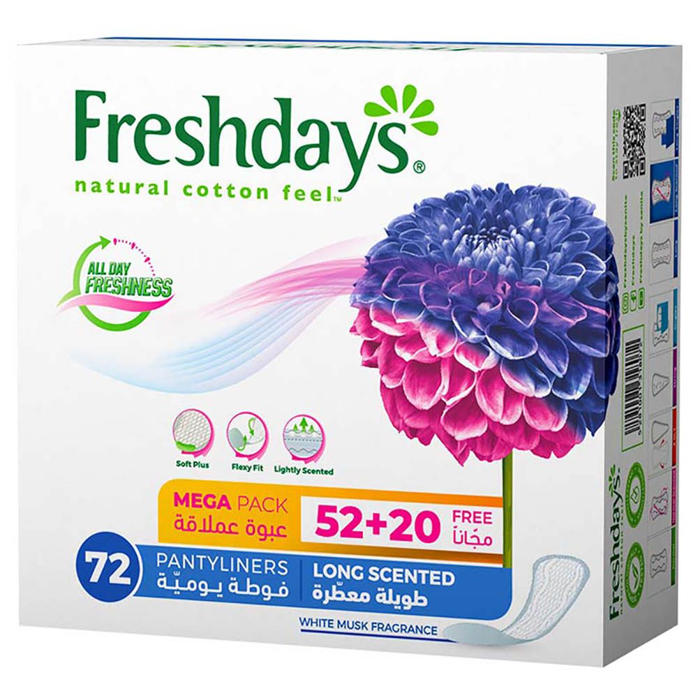 Freshdays Daily Liners Long Scented 72 Pads