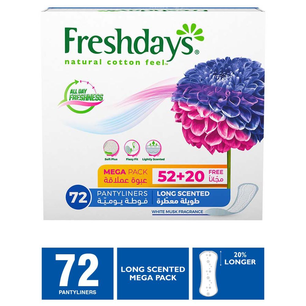 Freshdays Daily Liners Long Scented 72 Pads