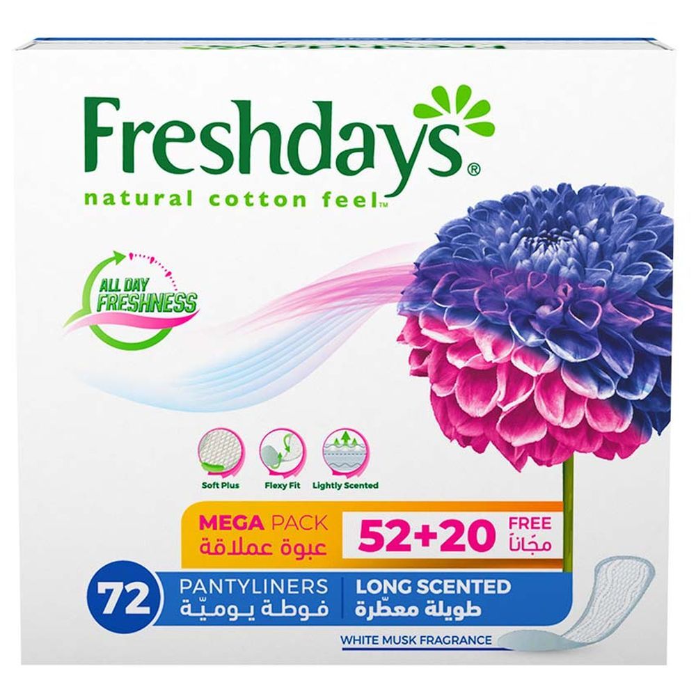 Freshdays Daily Liners Long Scented 72 Pads