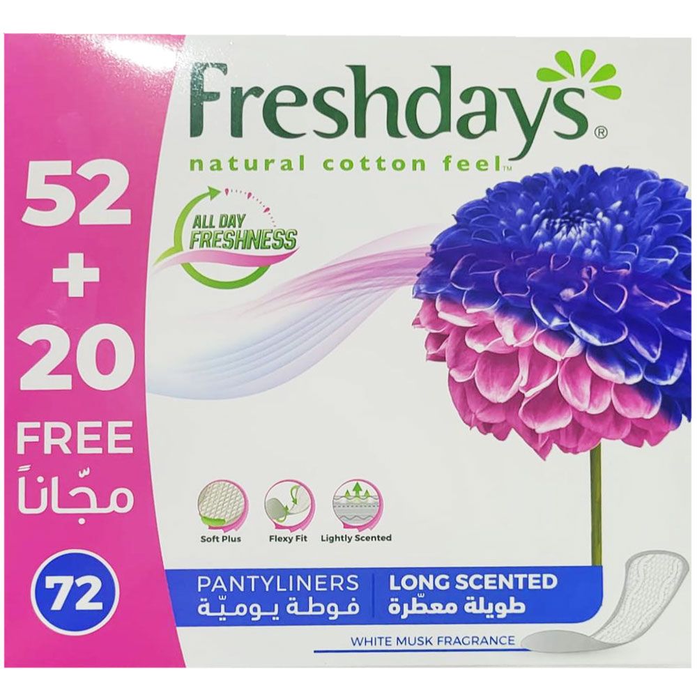 Freshdays Daily Liners Long Scented 72 Pads