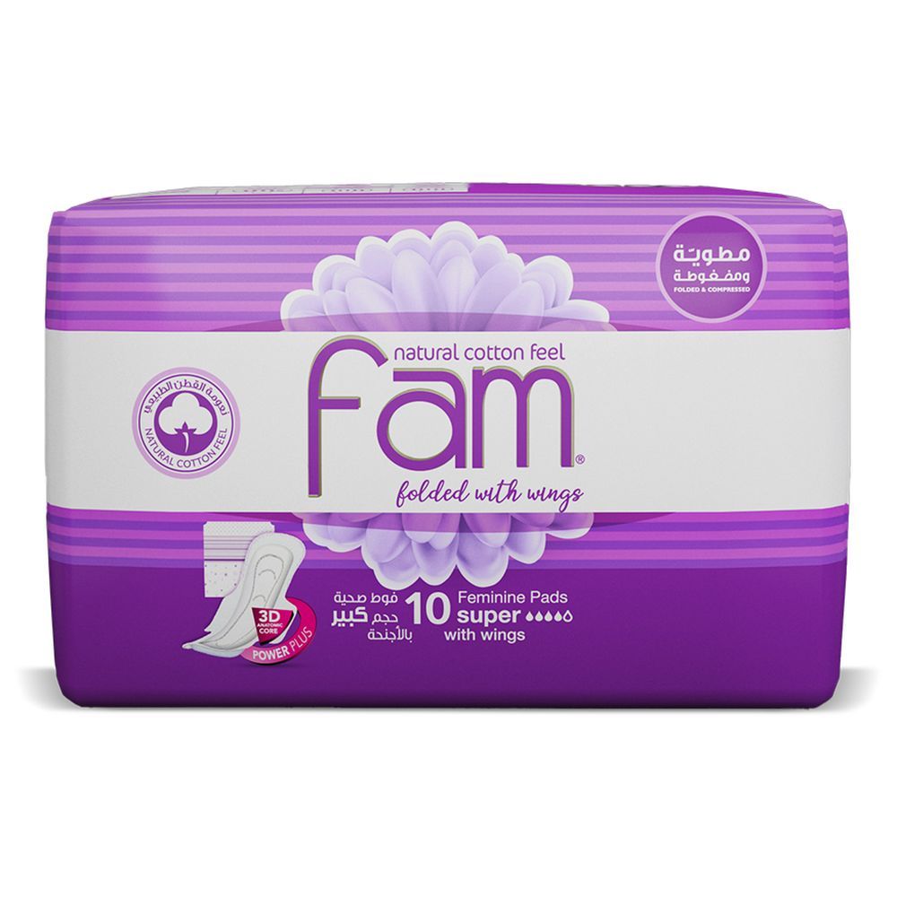 Fam Maxi Thick Folded With Wings Super Sanitary Pads10 Pads