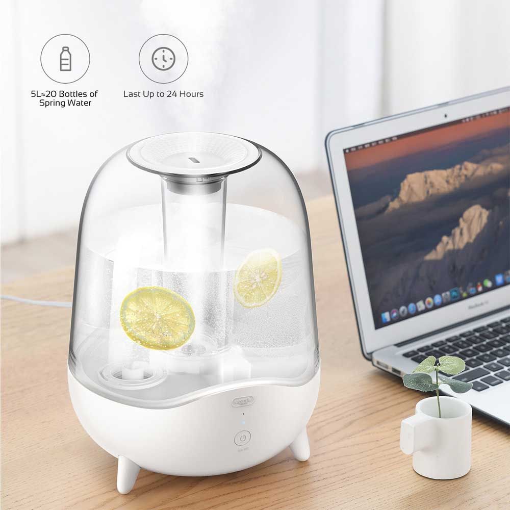 Deerma - Crystal Clear Ultrasonic Cool Mist Humidifier 5L - White