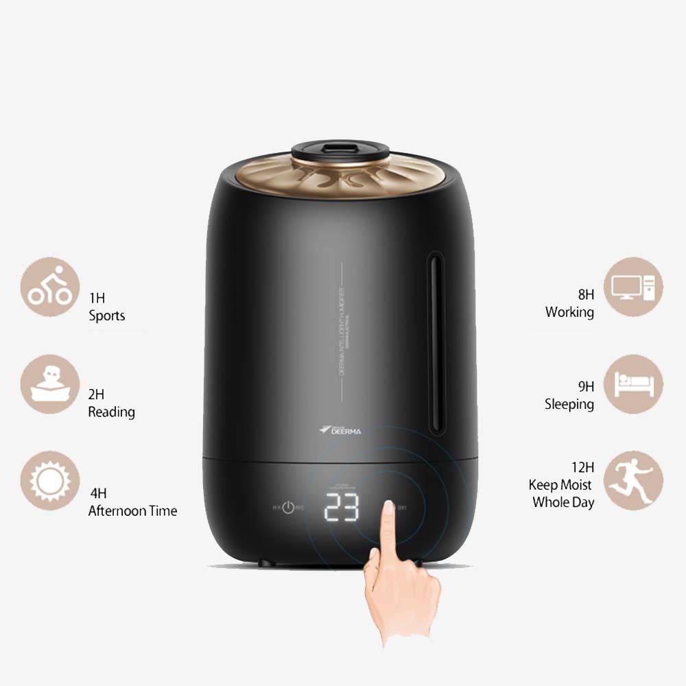 Deerma - Aromatherapy Three Gear Ultrasonic Humidifier 5L - Black