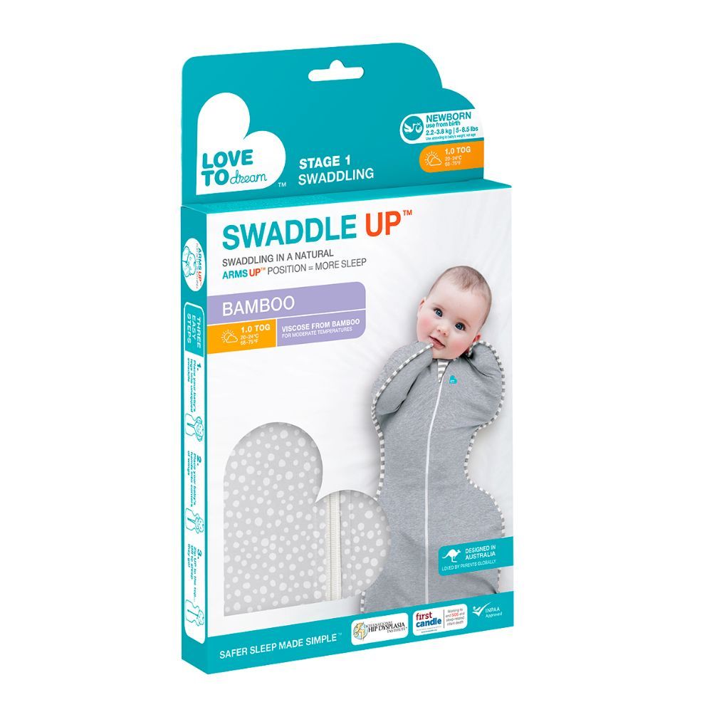 Love To Dream - Swaddle Up Bamboo Original - Grey Dot