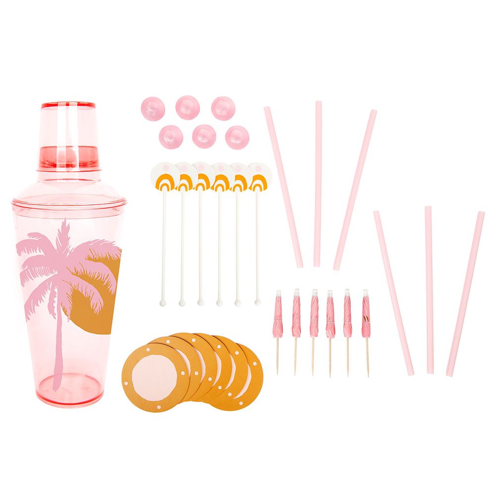 Sunnylife - Desert Palms Cocktail Essentials Kit - Powder Pink