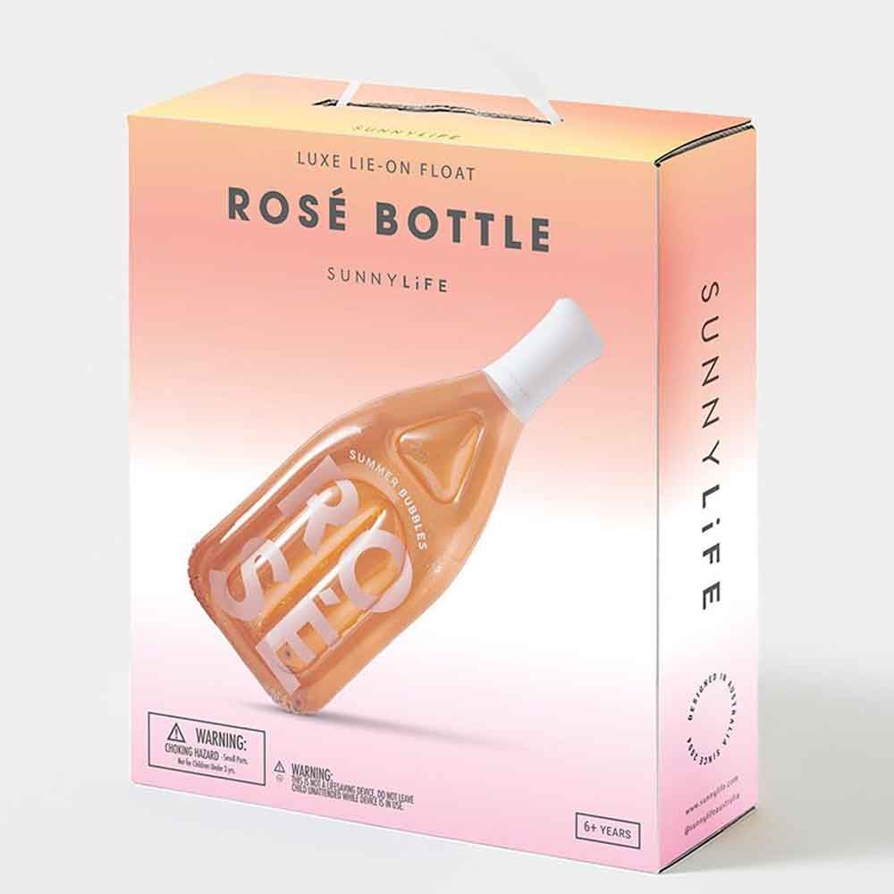 Sunnylife - Luxe Lie-On Float Rose Bottle - Inflatable Pool Float