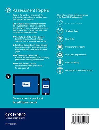 Bond 11+ Assessment Papers English 11-12 Years, Book 1