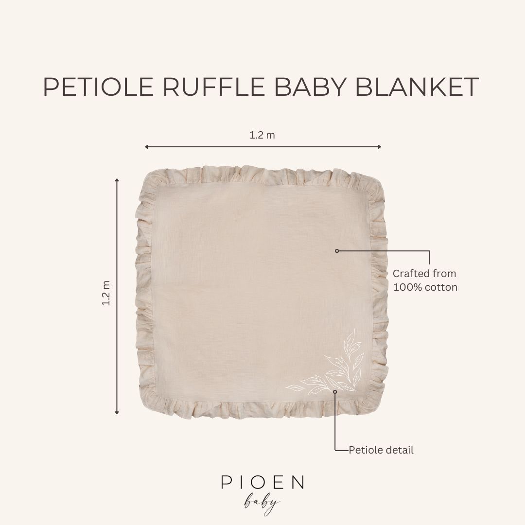 Pioen Baby - Petiole Ruffle Baby Blanket - Beige