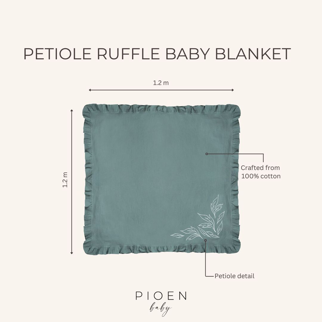 Pioen Baby - Petiole Ruffle Baby Blanket - Sage Green