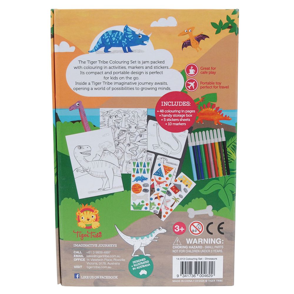 Tiger Tribe - Dinosaur Colouring Set